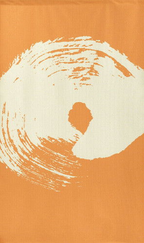 Noren Tapestry Japanese Hanging door curtain Enso Japan Orange Blush Marks