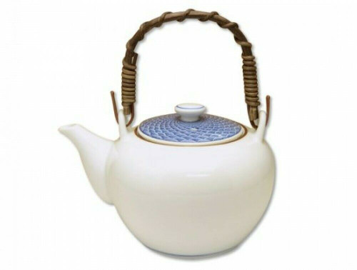 Dobin Arita yaki ware Japanese Green Tea pot Seigaiha pattern 720ml Japan