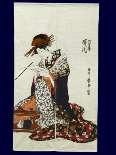 NOREN Japanese Pattern Ukiyo-e Japanese curtain UTAMARO KITAGAAWA BIJINGA