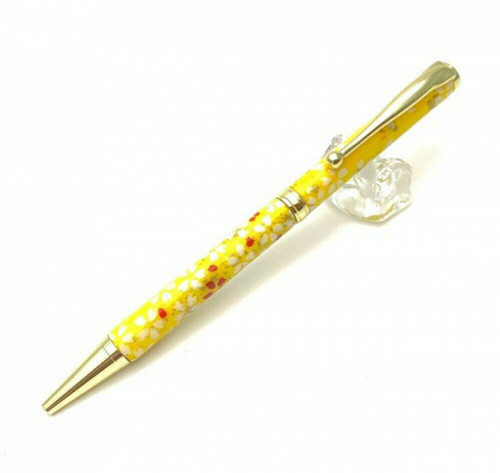 Gifu Mino Washi paper Japanese Ballpoint pen Cherry Sakura Gold Yellow Japan