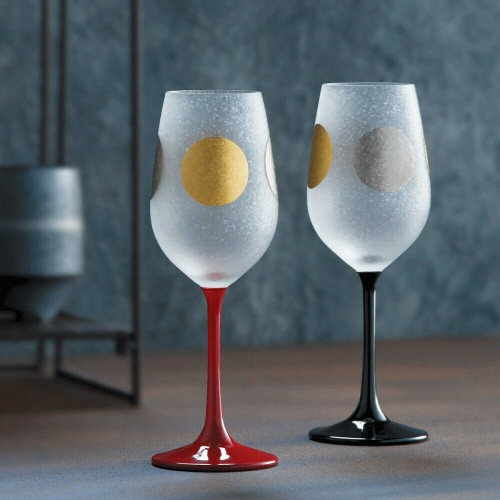 Sun Moon Japanese Glass Wine cup set Gold Silver set Made in Japan
