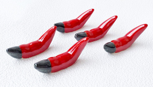 Kyo Kiyomizu yaki ware Japanese Chopstick rest Hashioki 5pcs Chili pepper Japan