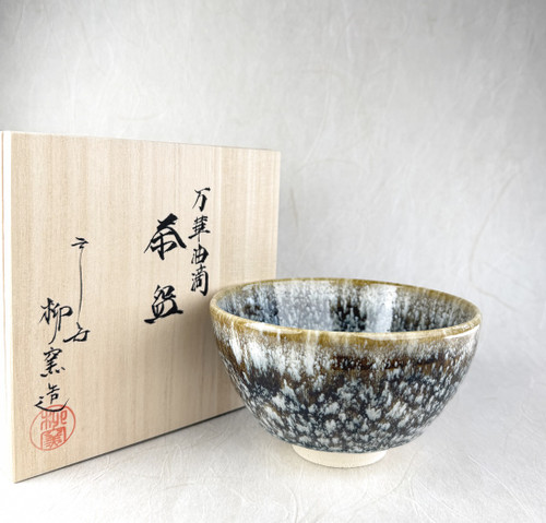 Kyo Kiyomizu yaki ware Japanese Matcha Tea bowl Yuteki Tenmoku kaleidoscope Japan