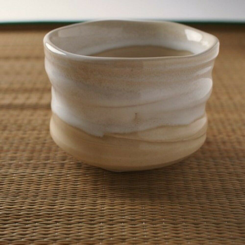 Brushstroke Brown Mino-yaki Chawan | Japanese Matcha Bowl – E N Z