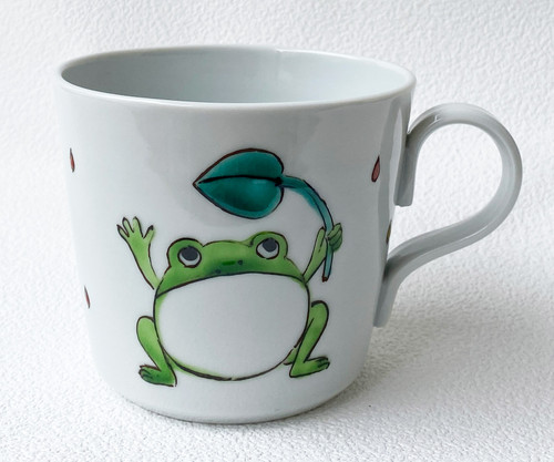 Kutani yaki ware Japanese Mug Coffee Tea Cup Flog Kaeru Chie Handcraft Japan