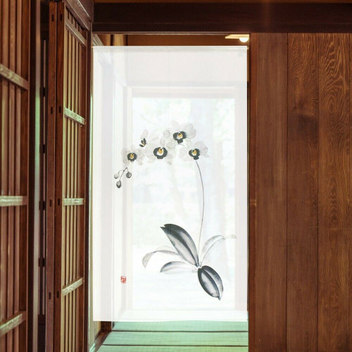 Noren Japanese Door Curtain 150*85cm Polyester Phalaenopsis orchid Ink Japan