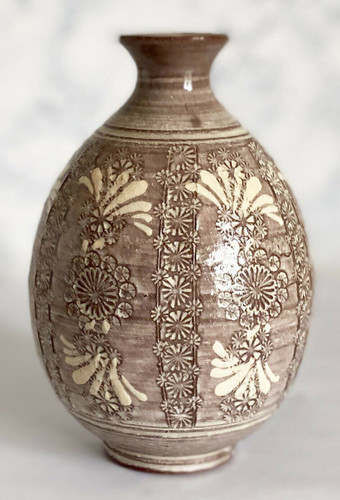 工芸品 Flower base Sake bottle Karatsu-yaki Flower Base Sake