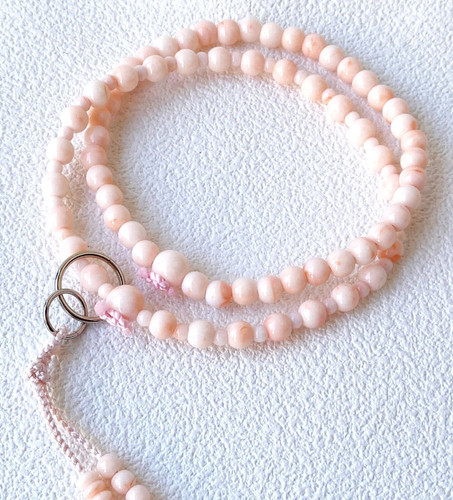 Kyoto Juzu Japanese Buddhist Mala Bracelet Jodo-shu Acrylic Pink Coral Color
