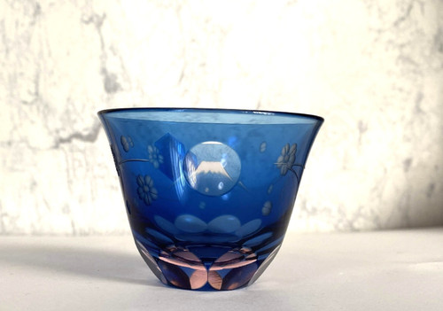 Ochoko Guinomi EDO KIRIKO grass Japanese Sake cup Mt.Fuji Sakura cherryblossom