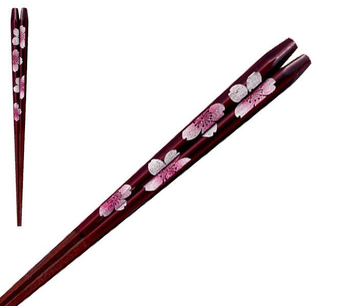 Wakasa nuri Japanese Lacquered Chopstick Japan Ousai Cherryblossom Red S