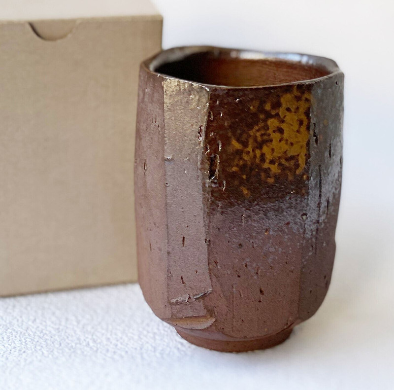 Bizen yaki ware Yunomi Japanese pottery Green Tea Cup Goma style SOGI Tosho kiln