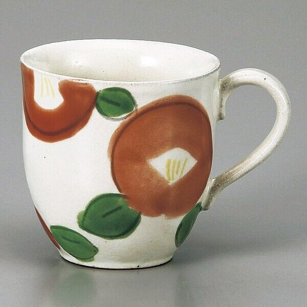 Mino ware Japanese pottery Mug Coffee Tea cup Maru Tsubaki Red Japan