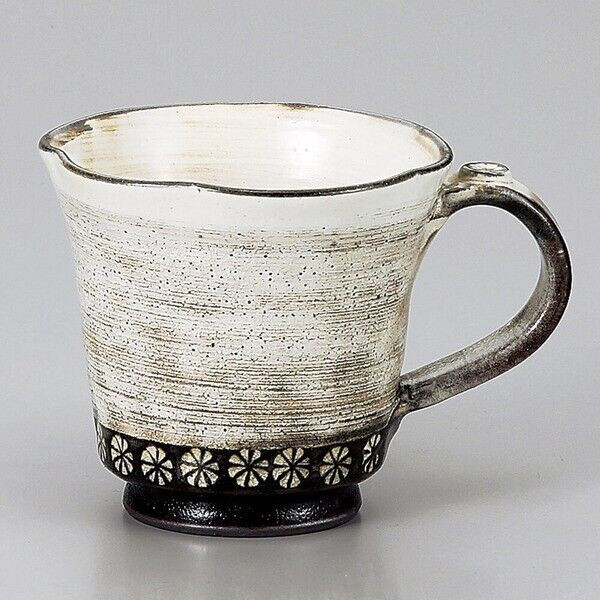 Mino ware Japanese pottery Mug Coffee Tea cupMishima crest Made in Japan