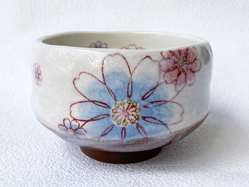 Chawan Matcha japanese green tea bowl Mino ware Mary Blue Made in Japan