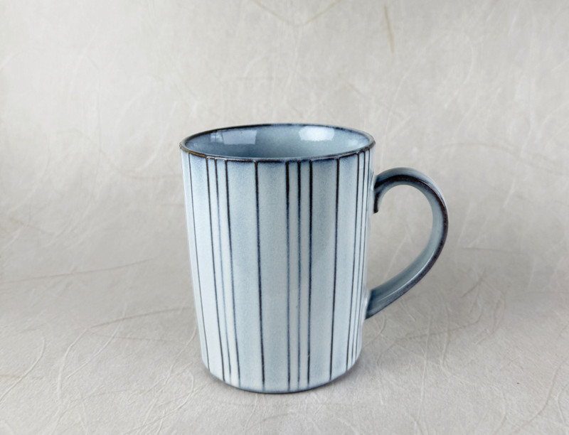 Mino ware Japanese pottery Mug Coffee Tea cup Koiki Tokusa stripe Kinyou glaze