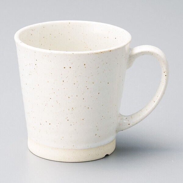 Mino ware Japanese pottery Mug Coffee Tea cup Raku yaki glaze White Light