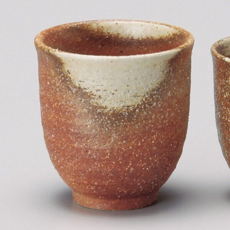 Yunomi Shigaraki yaki ware Japanese pottery green tea cup Kinari Sori L Japan