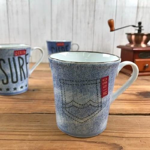 Mino ware Japanese pottery Mug Coffee Tea cup Denim pocket light mug 330ml Japan