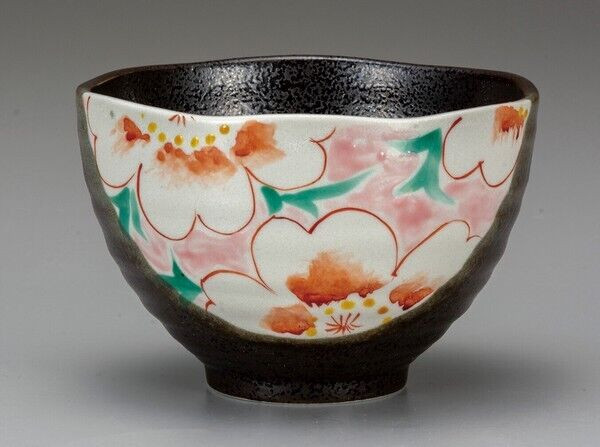 Kutani yaki ware Japanese Rice bowl Ochazuke ChawanFlower pattern Pink japan