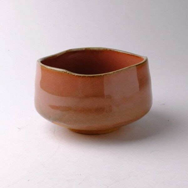 Mino ware Japan Matcha bowl Sado green tea bowl Asaake red Scarlet Made in Japan