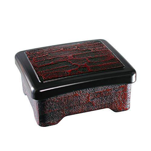 Traditional Unagi Box Container  Unaju Donburi Yusai Carving Inside Red Japan