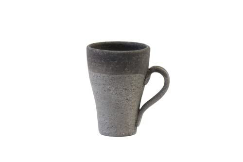 Shigaraki yaki ware Japanese pottery Mug Tea Coffee cup Black Flame Japan