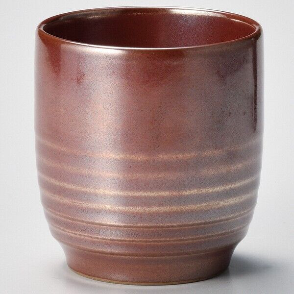 SUSHI Yunomi Mino ware Japanese green tea cup Large size Deep red crystal glaze