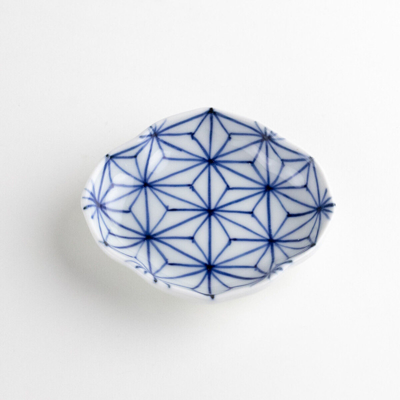 Arita ware Mamezara Japanese Sushi source plate Hasanoha pattern 