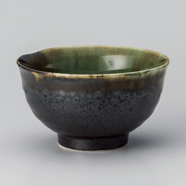 Mino ware Japanese Rice bowl Gohan chawan Ibushi Black Oribe Japan