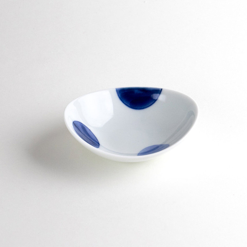 Arita ware Kobachi Japanese small bowl Sarving dish Dot Marumon blue Japan