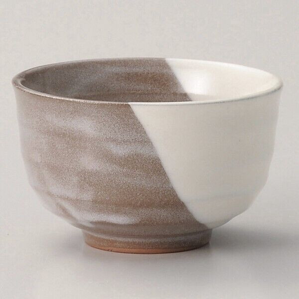 Sencha Yunomi Mino ware Japanese green tea cup Kohiki White Nuriwake Rokube