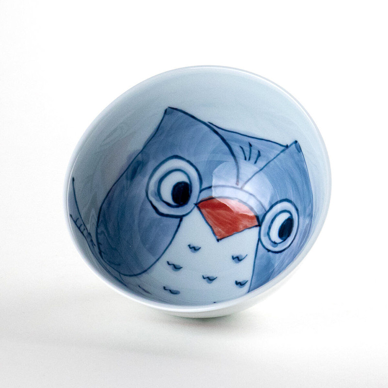 Arita ware Gohan Chawan Japanese Rice bowl Fukuro Handpaint Red Japan