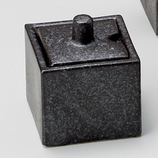 Mino ware Yo-jitate japanese Spice pot container Yakumi-ire Ibushi Black Japan
