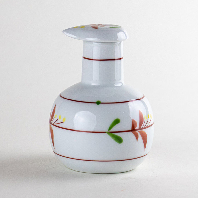 Arita ware Japanese Soy sauce pot Handcraft Red Hana-meguri Made in Japan