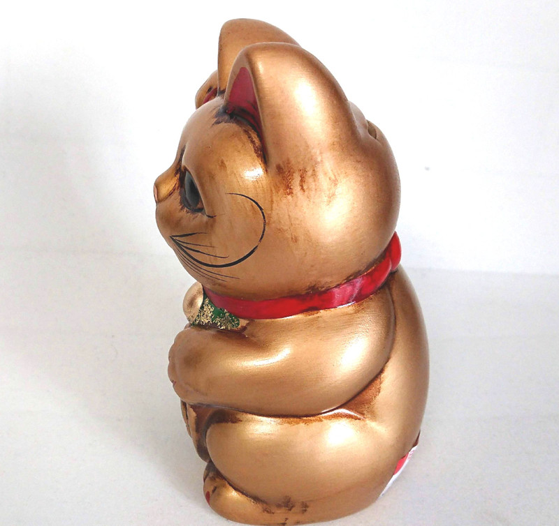 Tokoname Maneki neko Gold Japanese Lucky cat Piggy bank any size Made in  Japan - Manekineko Ai