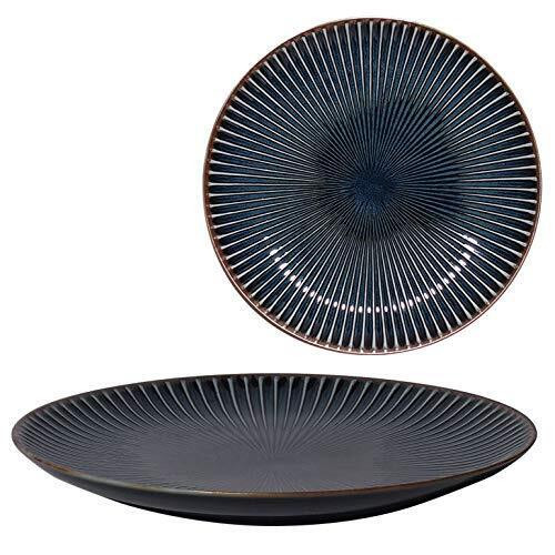 Mino ware pottery Sendan Yohen Dinner plate dish 9.25in Navy Japan