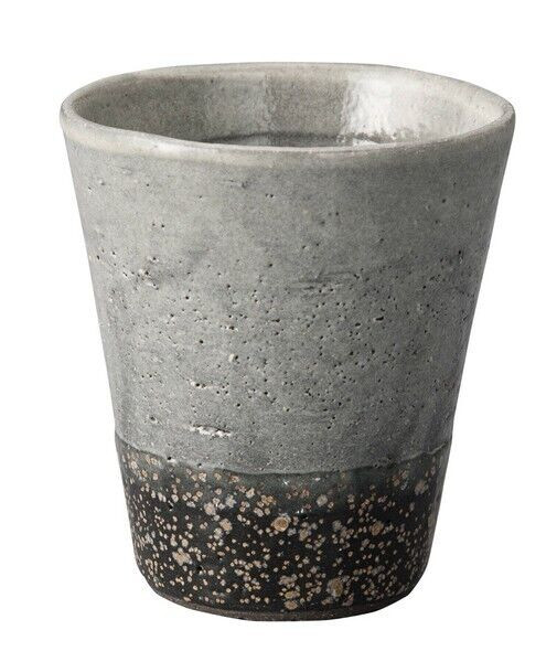 Shigaraki ware Japanese pottery Mingei Short glass Nureba-iro Black japan