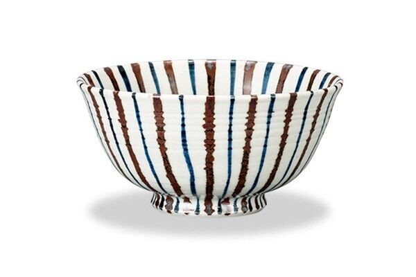 Kutani ware Donburi Chawan Japanese Large bowl Katsudon Tokusa Stripe Japan