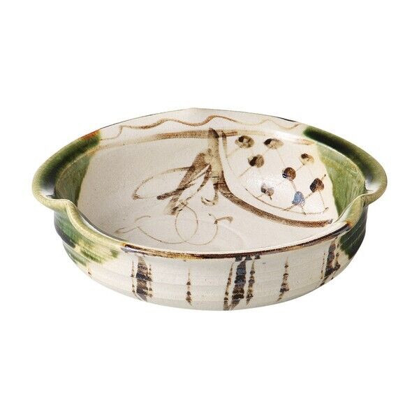 Mino ware Japanese Sarving bowl Large plate Hachi  Oribe Madotsuru Japan