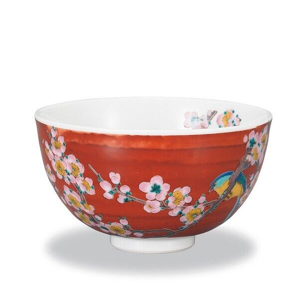Gohan Chawan Kutani yaki ware Japanese Rice bowl Ume Plum Japan