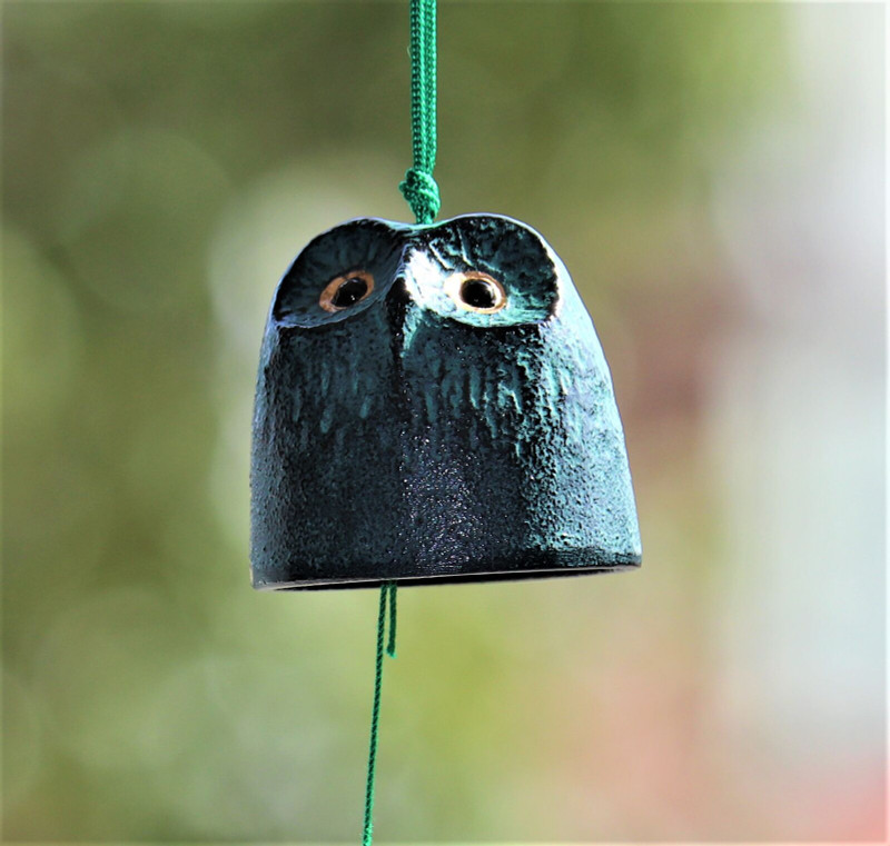 Furin Japanese Wind bell chime Nanbu cast iron Nanbu Tekki JapanFukuro Owl Cute