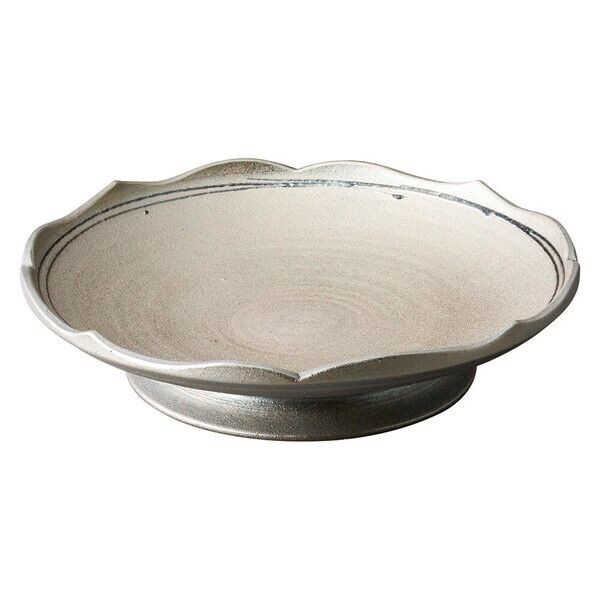 Shigaraki yaki ware Japanese pottery sarving dish compote dishTenrin White