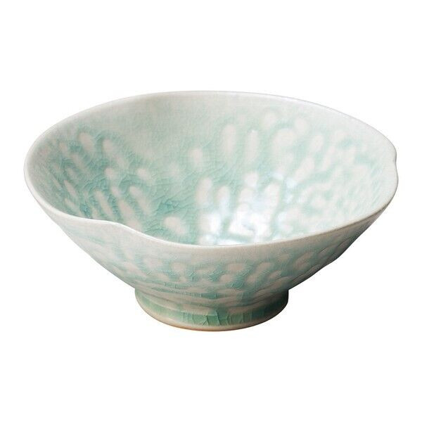 Shigaraki yaki ware Japanese pottery small bowl Kobachi celadon mesh pattern