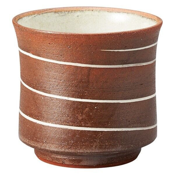 Shigaraki yaki ware Japanese pottery Wiskey Shochu Beer glass Spiral Japan