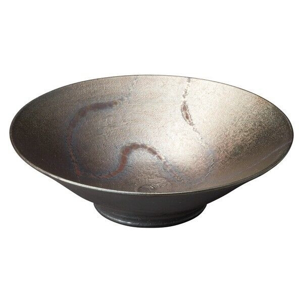 Shigaraki yaki ware Japanese pottery food bowl Silver crystal