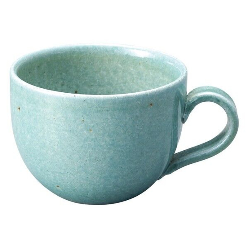 Shigaraki yaki ware Japanese pottery coffee tea cup Mug Glossy blue glaze