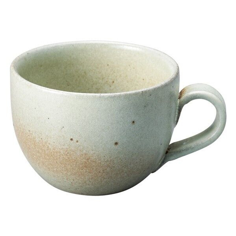 Shigaraki yaki ware Japanese pottery coffee tea cup Mug Tin glaze Japan