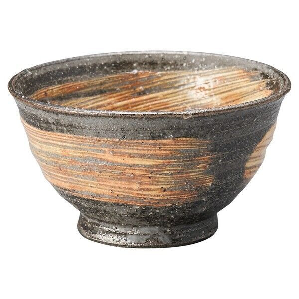 Shigaraki yaki ware Japanese pottery Rice bowl Gohan chawan Wild brush marks S