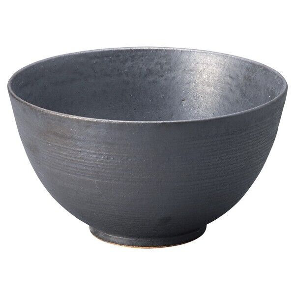 Shigaraki yaki ware Japanese pottery bowl Donburi Soba Gyudon Kushime Sumi Black