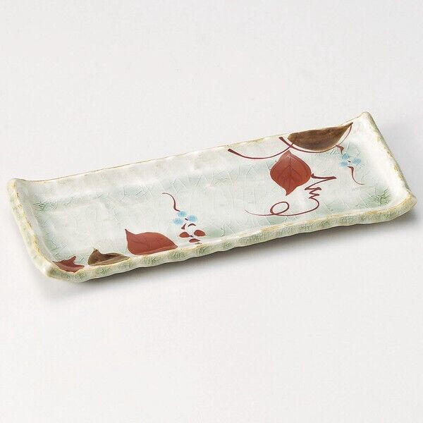 Mino ware Tsukidashi-zara Appetizer plate Red Painted Autumn Leaf Decorative 